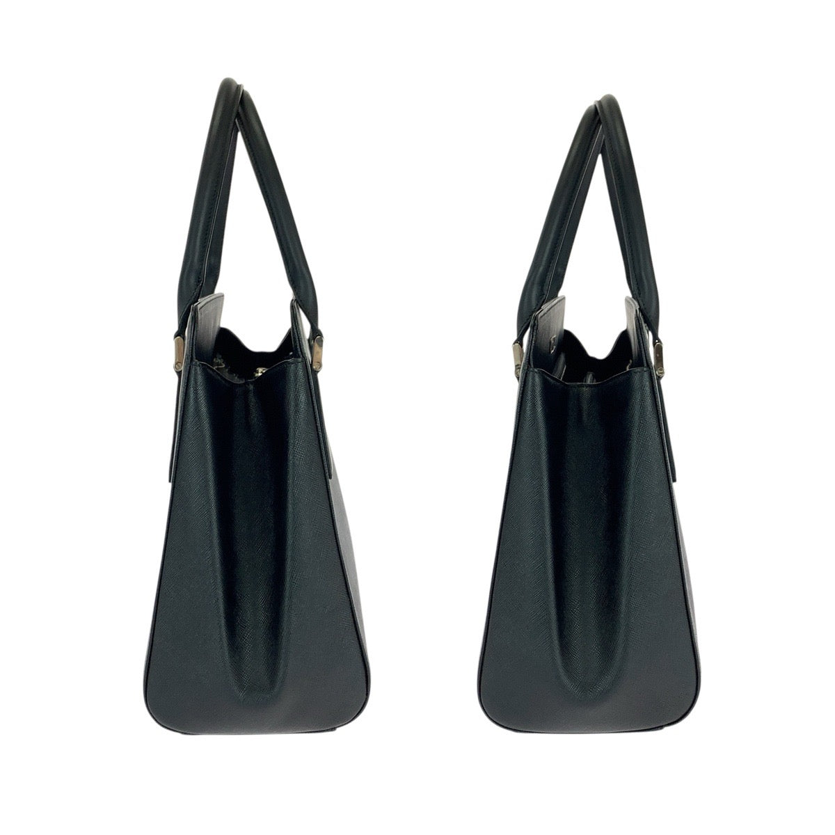 22745
BURBERRY バーバリー チェック柄 ブラック 黒 シルバー金具 レザー トートバッグ ハンドバッグ レディース A35