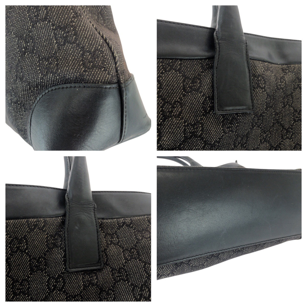 22746
GUCCI グッチ ブラック 黒 GGキャンバス / レザー 002 1119 ショルダーバッグ トートバッグ レディース AB21