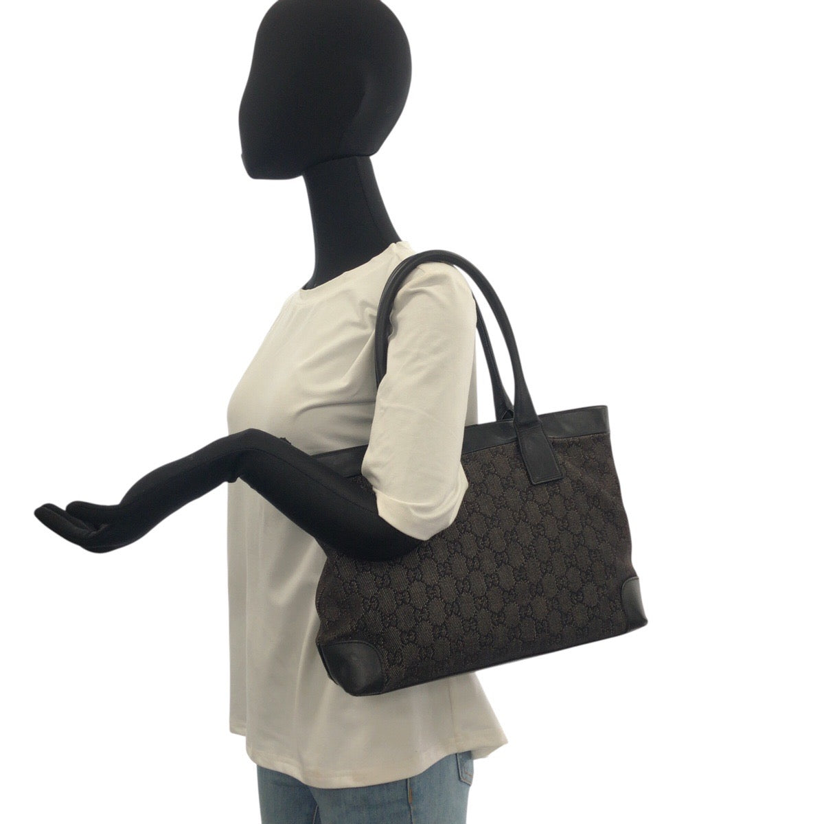 22746
GUCCI グッチ ブラック 黒 GGキャンバス / レザー 002 1119 ショルダーバッグ トートバッグ レディース AB21