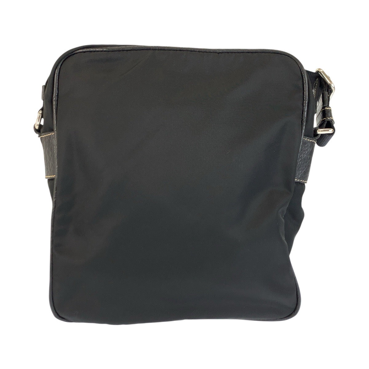 22749
PRADA プラダ テスート 三角ロゴプレート ブラック 黒 シルバー金具 ナイロン / レザー ショルダーバッグ メッセンジャーバッグ メンズ ABP42