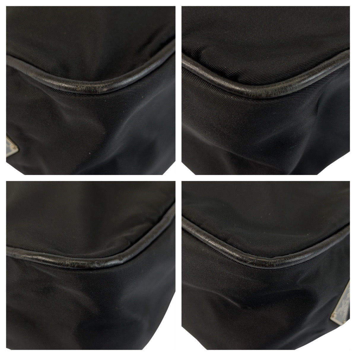 22749
PRADA プラダ テスート 三角ロゴプレート ブラック 黒 シルバー金具 ナイロン / レザー ショルダーバッグ メッセンジャーバッグ メンズ ABP42