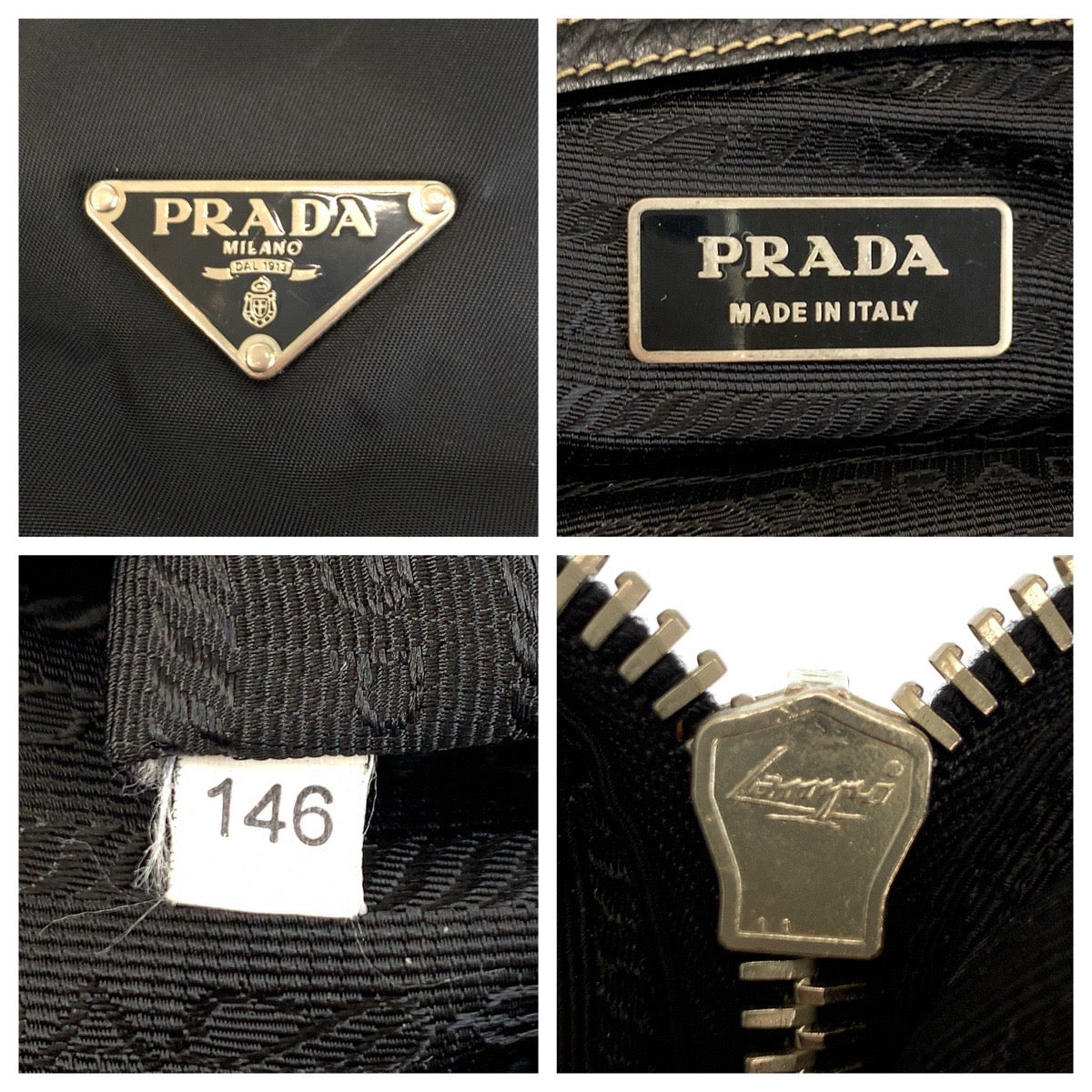 22749
PRADA プラダ テスート 三角ロゴプレート ブラック 黒 シルバー金具 ナイロン / レザー ショルダーバッグ メッセンジャーバッグ メンズ ABP42