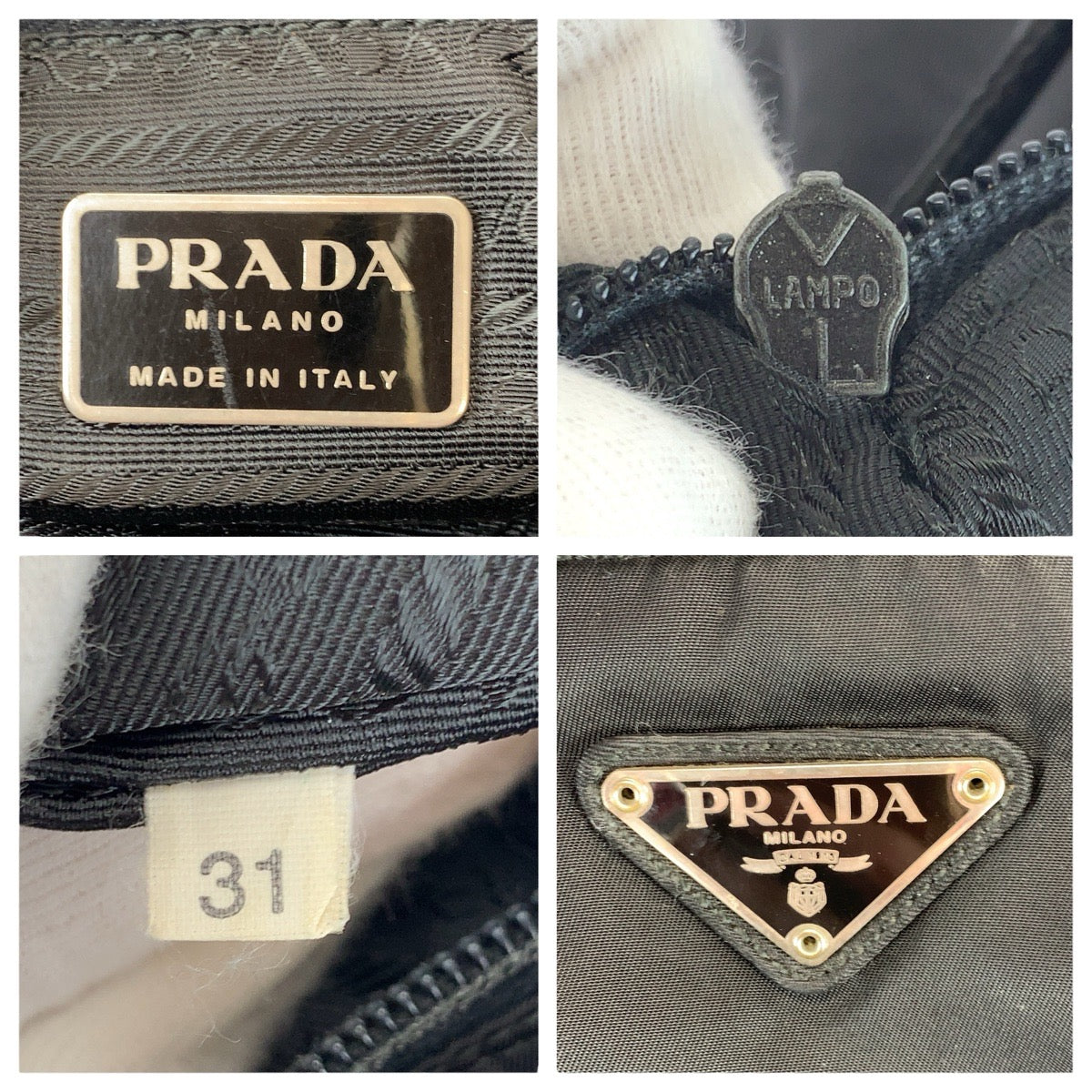 22750
PRADA プラダ テスート 三角ロゴプレート ブラック 黒 シルバー金具 ナイロン トートバッグ ショルダーバッグ レディース ABP28