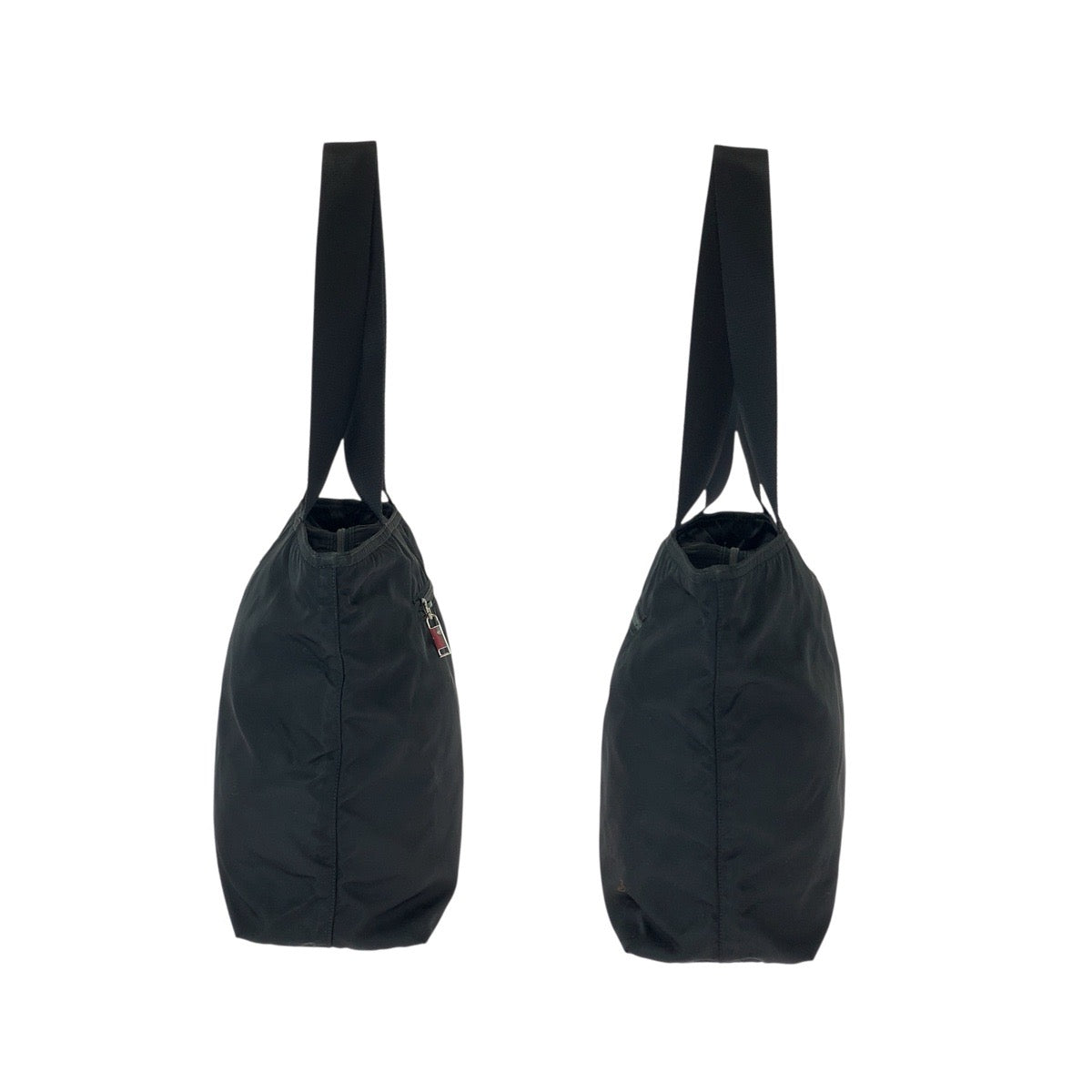 22750
PRADA プラダ テスート 三角ロゴプレート ブラック 黒 シルバー金具 ナイロン トートバッグ ショルダーバッグ レディース ABP28