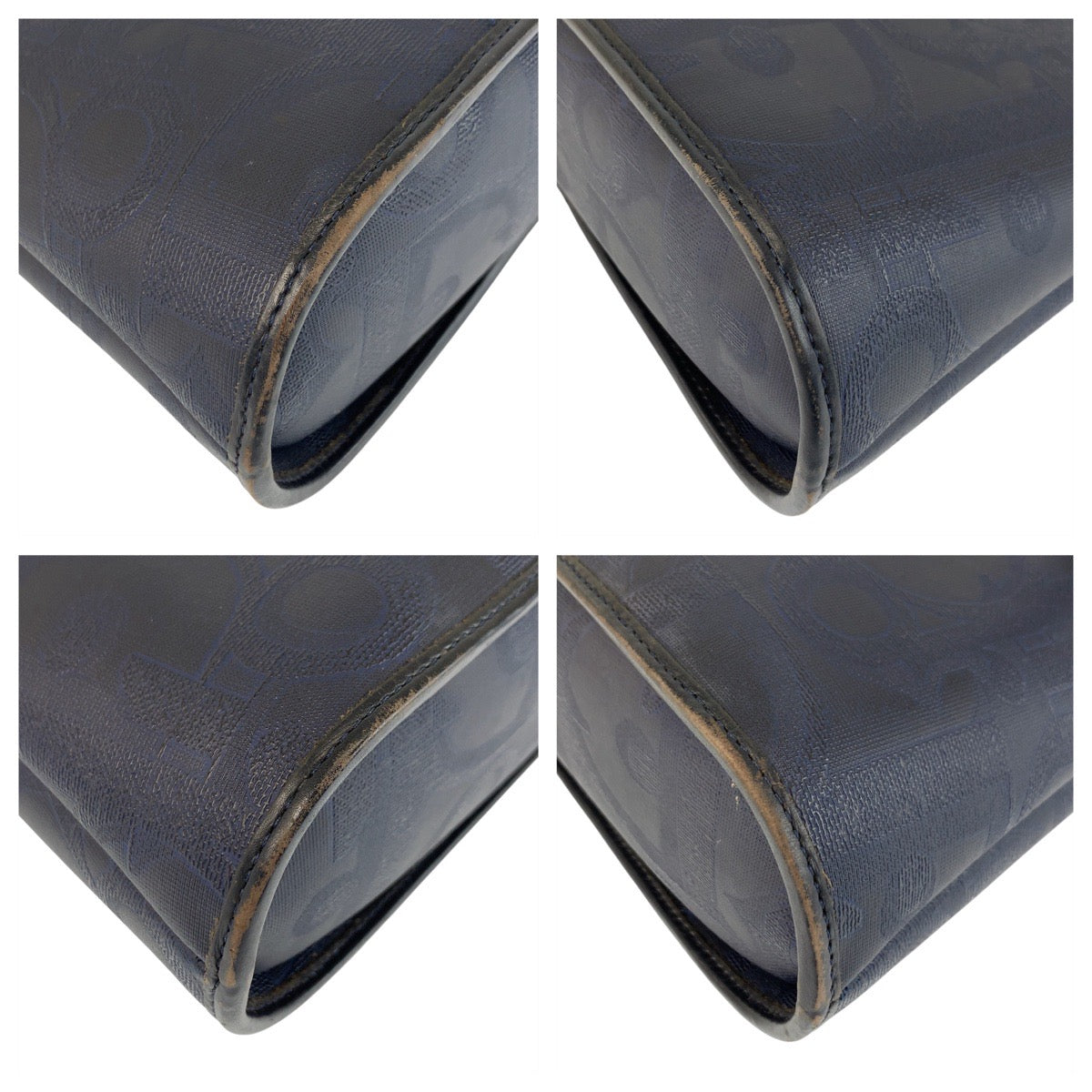 22756
Christian Dior クリスチャンディオール ヴィンテージ トロッター ネイビー ゴールド金具 PVC / レザー ハンドバッグ ショルダーバッグ レディース ABP36