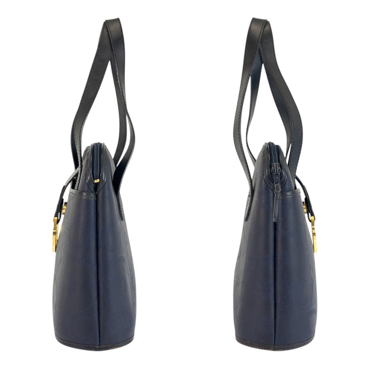 22756
Christian Dior クリスチャンディオール ヴィンテージ トロッター ネイビー ゴールド金具 PVC / レザー ハンドバッグ ショルダーバッグ レディース ABP36