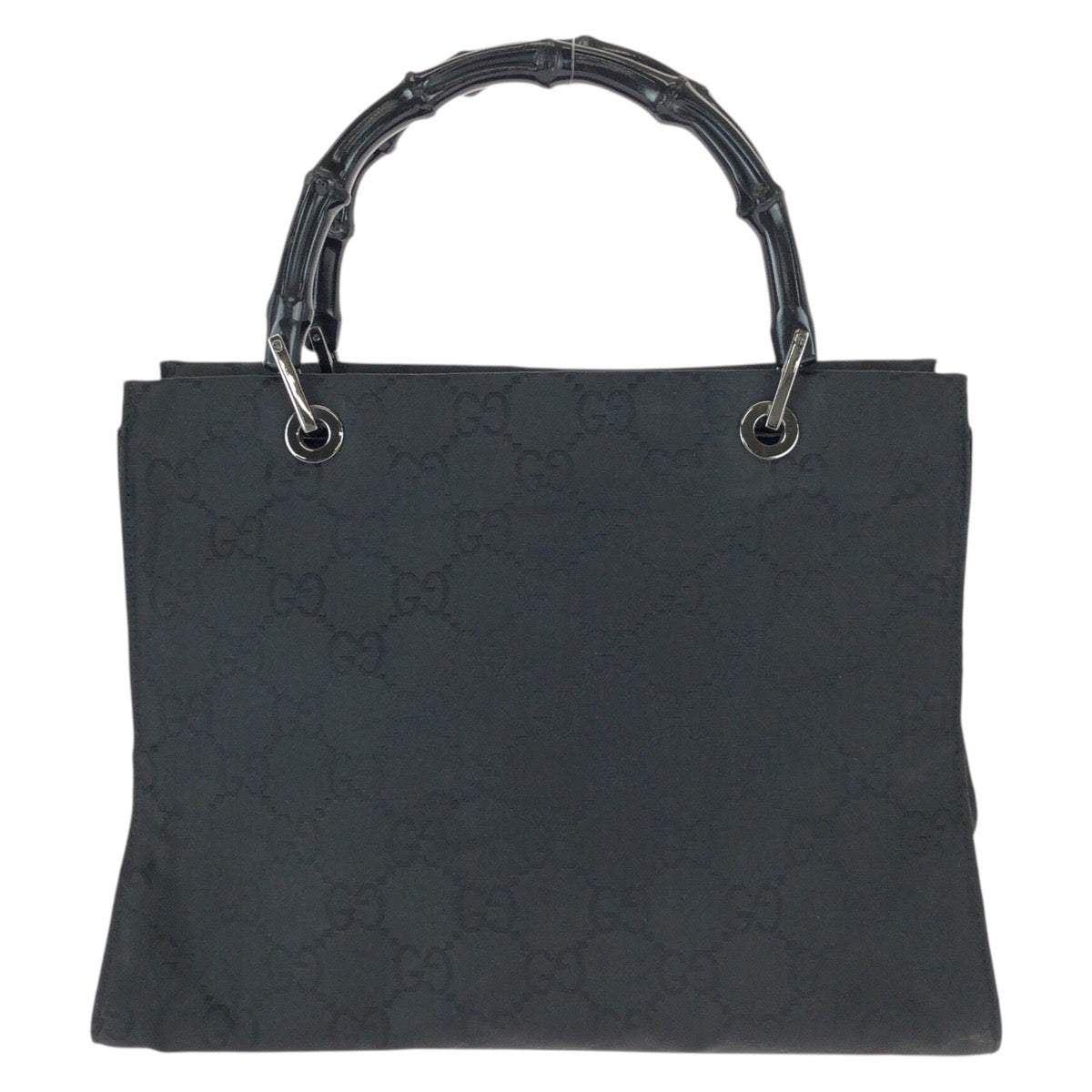 22757
GUCCI グッチ バンブー GG柄 ブラック 黒 シルバー金具 ナイロン 002.1016 トートバッグ ハンドバッグ レディース AB22