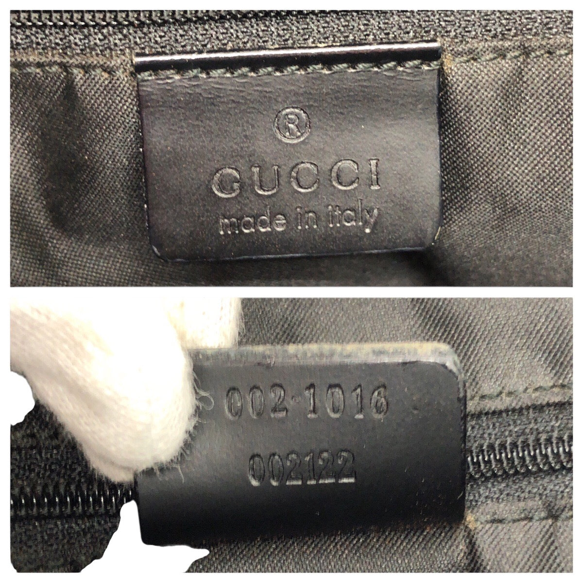 22757
GUCCI グッチ バンブー GG柄 ブラック 黒 シルバー金具 ナイロン 002.1016 トートバッグ ハンドバッグ レディース AB22