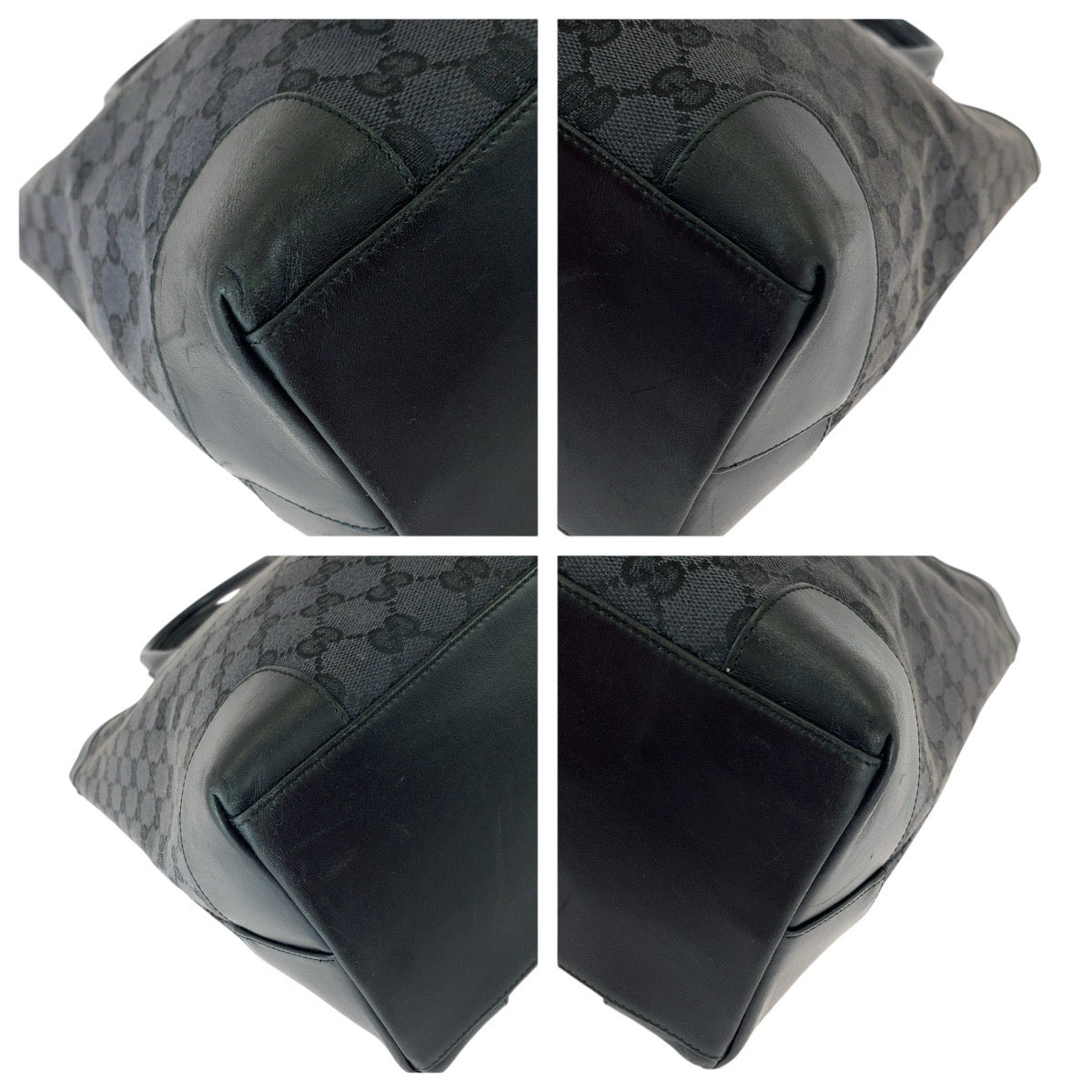 22759
GUCCI グッチ GG柄 ブラック 黒 キャンバス / レザー 002.1121 トートバッグ レディース ABP35