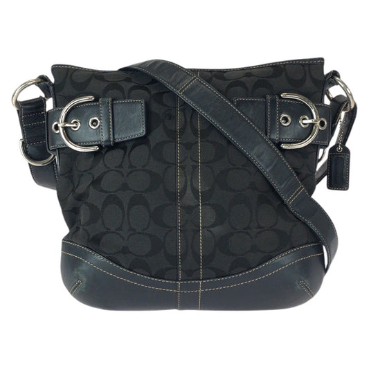 22764
COACH コーチ シグネチャー ブラック 黒 シルバー金具 キャンバス / レザー 3574 ショルダーバッグ メッセンジャーバッグ レディース AB4