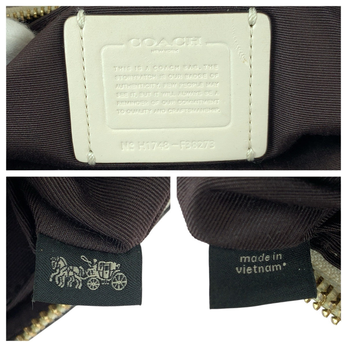 22767
COACH コーチ レイラ オフホワイト ゴールド金具 レザー F38273 ショルダーバッグ レディース AB7