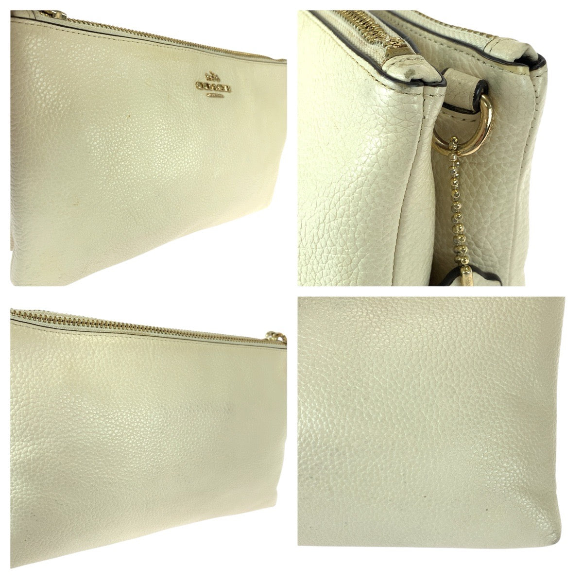 22767
COACH コーチ レイラ オフホワイト ゴールド金具 レザー F38273 ショルダーバッグ レディース AB7