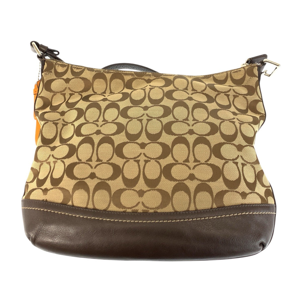 22769
COACH コーチ シグネチャー ブラウン ベージュ シルバー金具 キャンバス / レザー F24032 ショルダーバッグ メッセンジャーバッグ レディース AB7