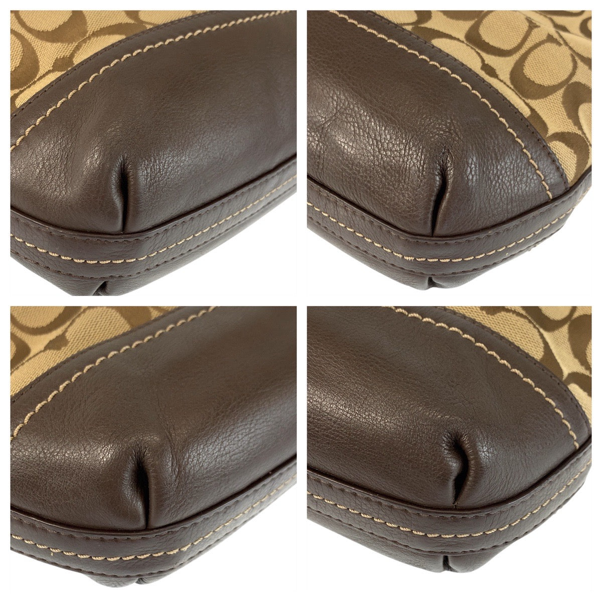 22769
COACH コーチ シグネチャー ブラウン ベージュ シルバー金具 キャンバス / レザー F24032 ショルダーバッグ メッセンジャーバッグ レディース AB7