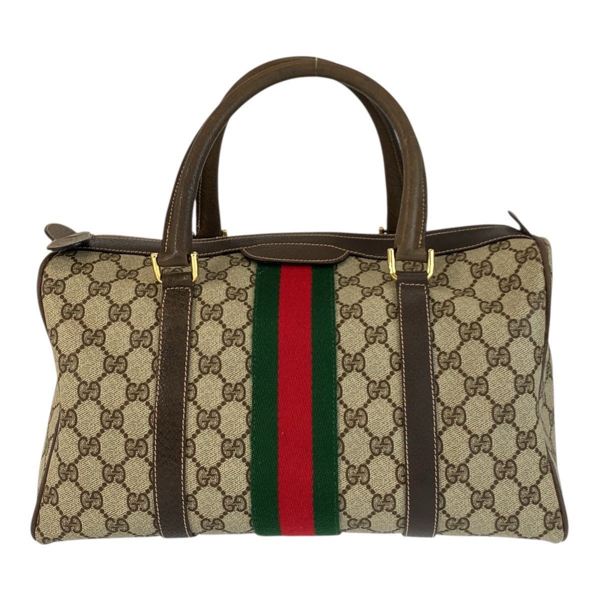 22774
GUCCI グッチ ヴィンテージ オールドグッチ シェリーライン ベージュ ブラウン ゴールド金具 GGスプリームキャンバス / レザー ハンドバッグ ボストンバッグ レディース ABP42