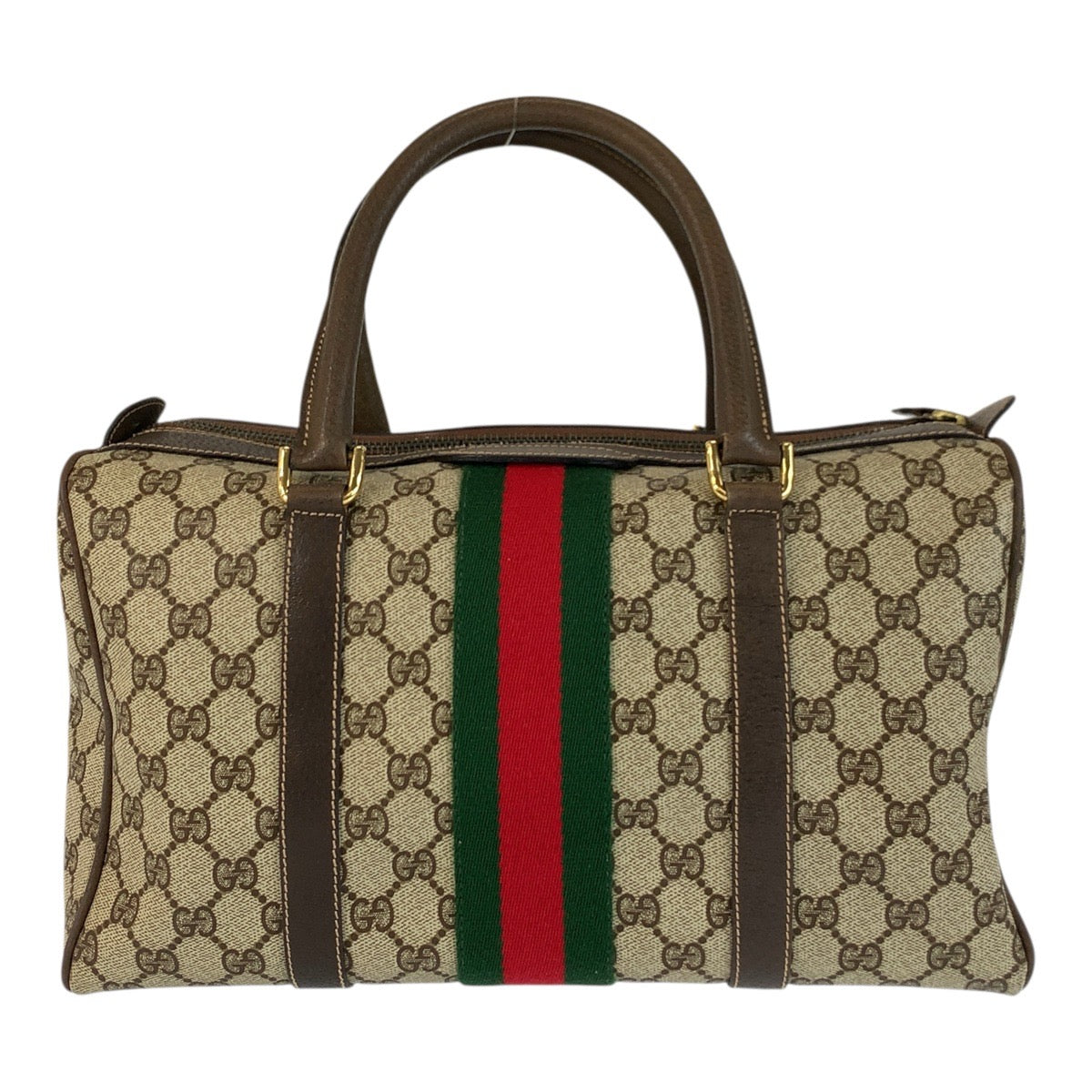 22774
GUCCI グッチ ヴィンテージ オールドグッチ シェリーライン ベージュ ブラウン ゴールド金具 GGスプリームキャンバス / レザー ハンドバッグ ボストンバッグ レディース ABP42
