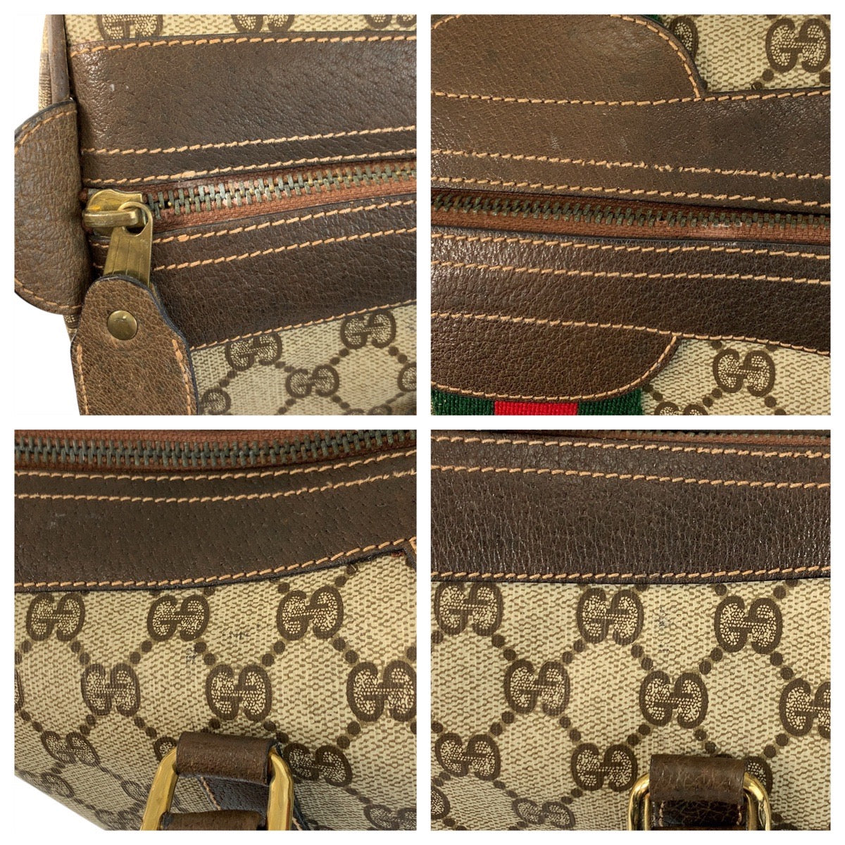 22774
GUCCI グッチ ヴィンテージ オールドグッチ シェリーライン ベージュ ブラウン ゴールド金具 GGスプリームキャンバス / レザー ハンドバッグ ボストンバッグ レディース ABP42