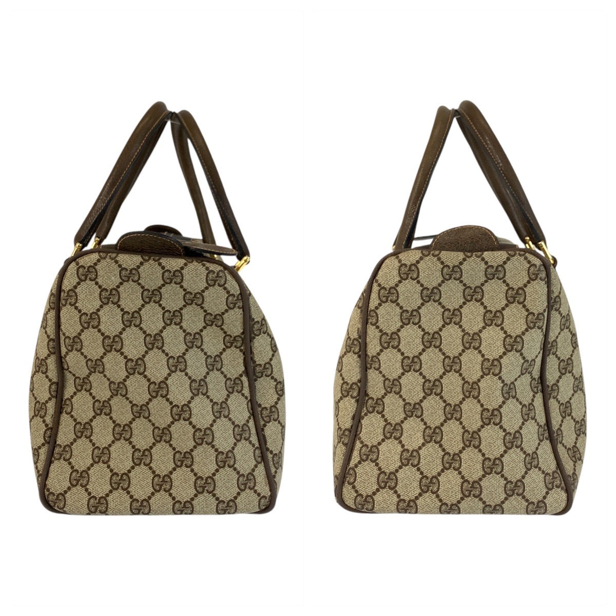 22774
GUCCI グッチ ヴィンテージ オールドグッチ シェリーライン ベージュ ブラウン ゴールド金具 GGスプリームキャンバス / レザー ハンドバッグ ボストンバッグ レディース ABP42