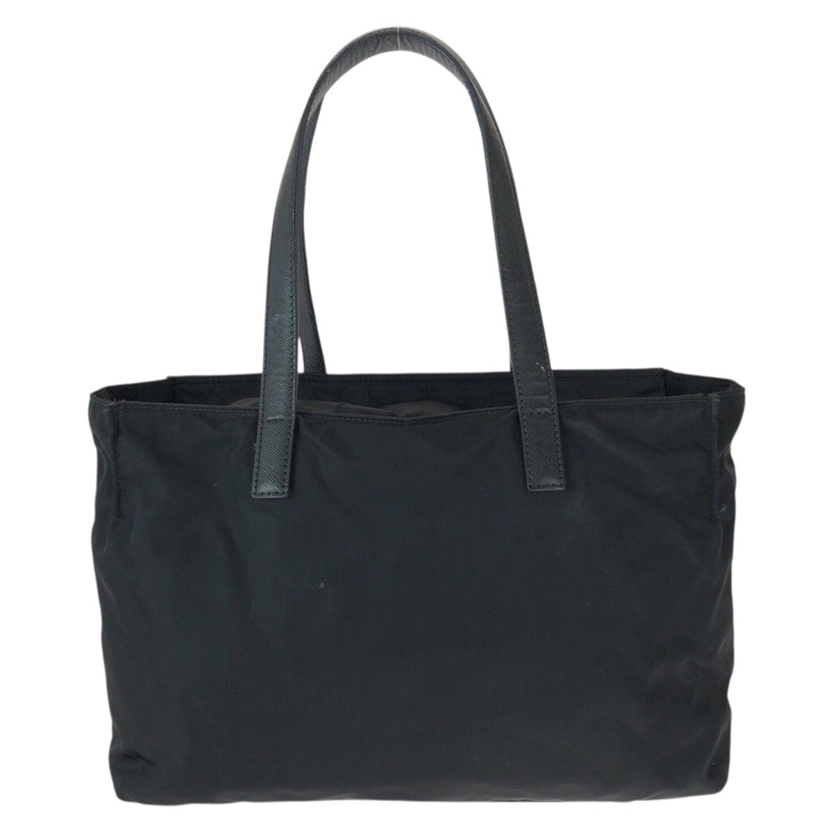 22775
PRADA プラダ テスート サフィアーノ 三角ロゴプレート ブラック 黒 シルバー金具 ナイロン / レザー トートバッグ ショルダーバッグ レディース ABP38