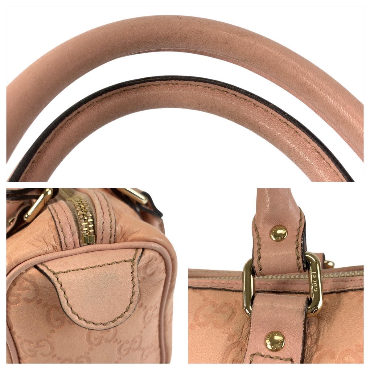 22777
GUCCI グッチ グッチシマ ピンク ゴールド金具 レザー 193604 ハンドバッグ ミニボストンバッグ レディース ABP42