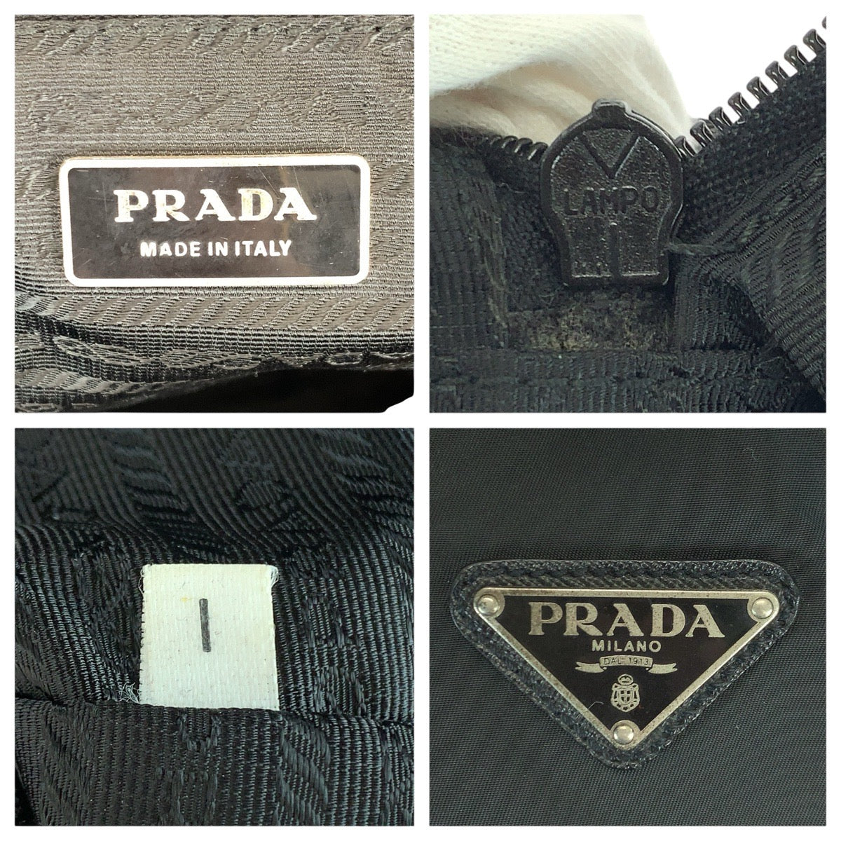 22778
PRADA プラダ テスート サフィアーノ 三角ロゴプレート ブラック 黒 シルバー金具 ナイロン / レザー ボストンバッグ トートバッグ メンズ ABP42