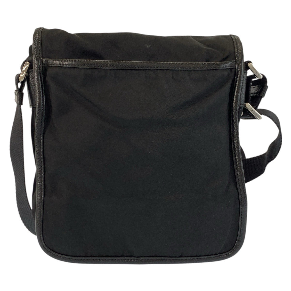 22781
PRADA プラダ テスート 三角ロゴプレート ブラック 黒 シルバー金具 ナイロン / レザー ショルダーバッグ ポシェット レディース ABP35