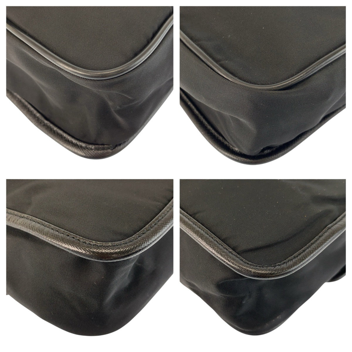 22781
PRADA プラダ テスート 三角ロゴプレート ブラック 黒 シルバー金具 ナイロン / レザー ショルダーバッグ ポシェット レディース ABP35