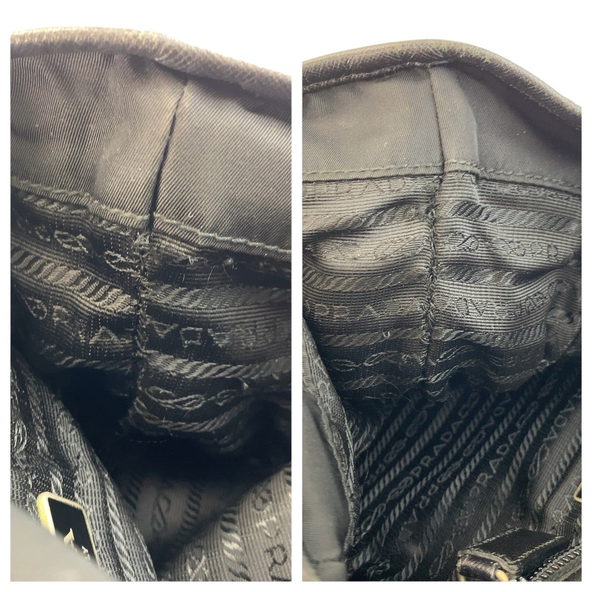 22781
PRADA プラダ テスート 三角ロゴプレート ブラック 黒 シルバー金具 ナイロン / レザー ショルダーバッグ ポシェット レディース ABP35