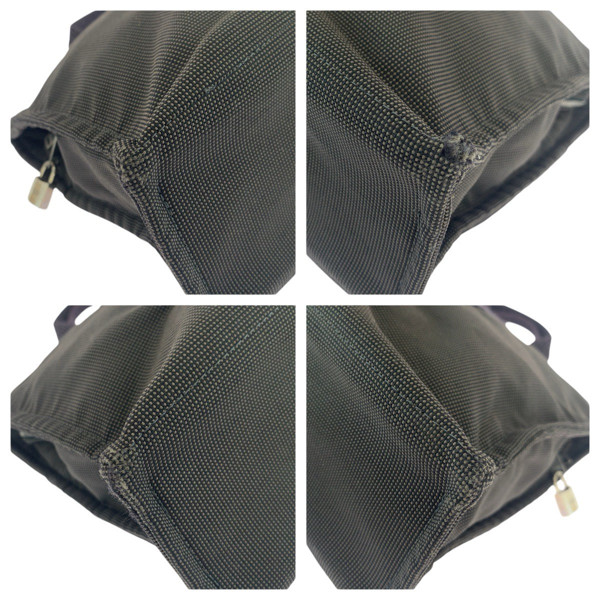 22783
HERMES エルメス エールライン MM グレー シルバー金具 キャンバス トートバッグ 男女兼用 メンズ AB28