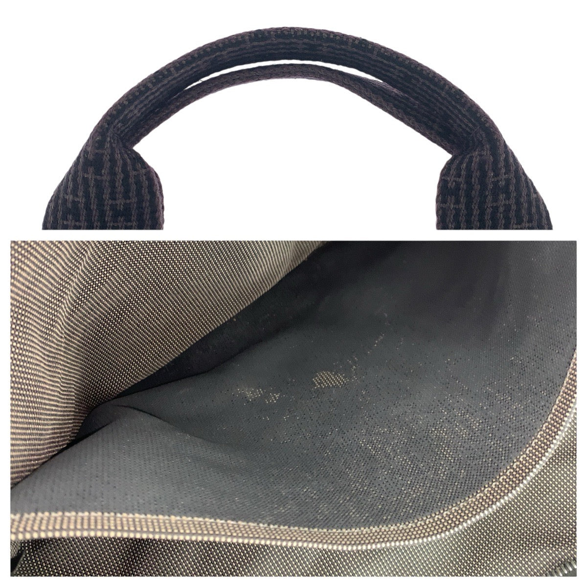 22783
HERMES エルメス エールライン MM グレー シルバー金具 キャンバス トートバッグ 男女兼用 メンズ AB28