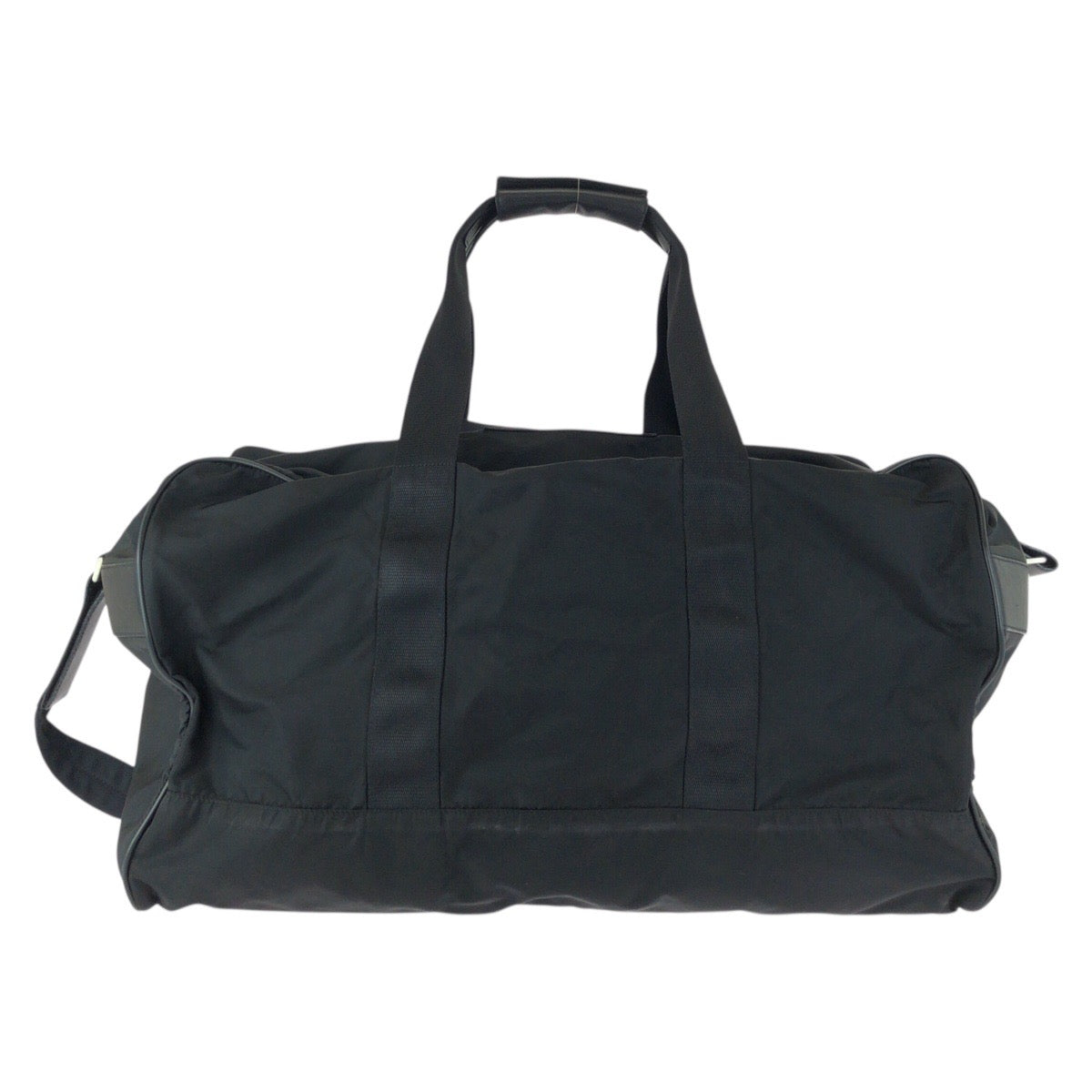 22784
PRADA プラダ テスート サフィアーノ 三角ロゴプレート ブラック 黒 シルバー金具 ナイロン / レザー ボストンバッグ 2way レディース AB42