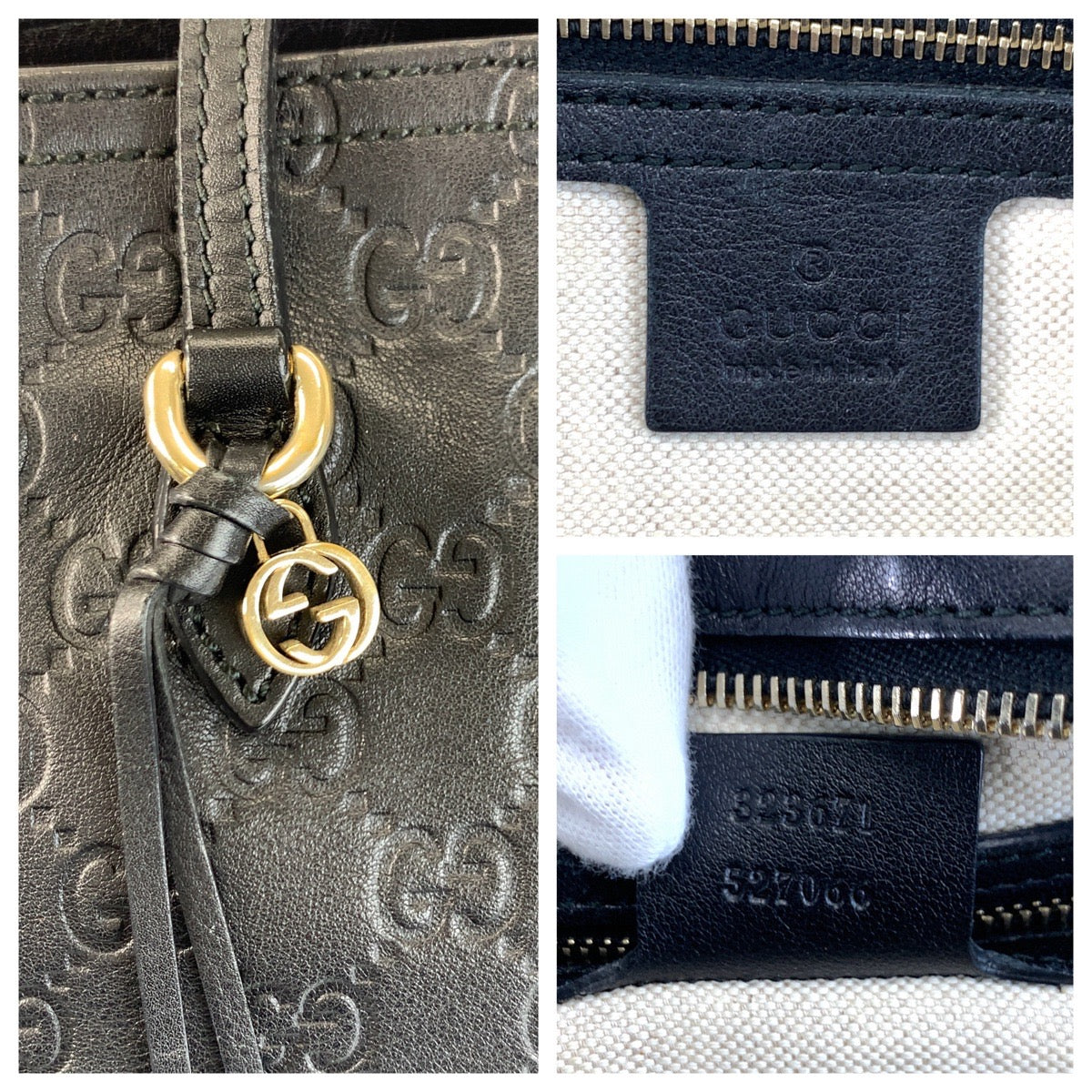 22785
GUCCI グッチ グッチシマ ブラック 黒 ゴールド金具 レザー 323671 トートバッグ ショルダーバッグ レディース ABP50