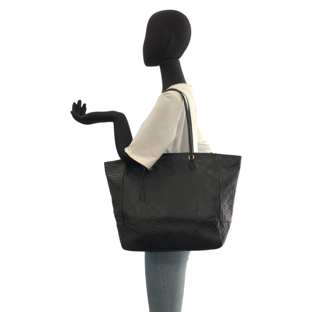22785
GUCCI グッチ グッチシマ ブラック 黒 ゴールド金具 レザー 323671 トートバッグ ショルダーバッグ レディース ABP50
