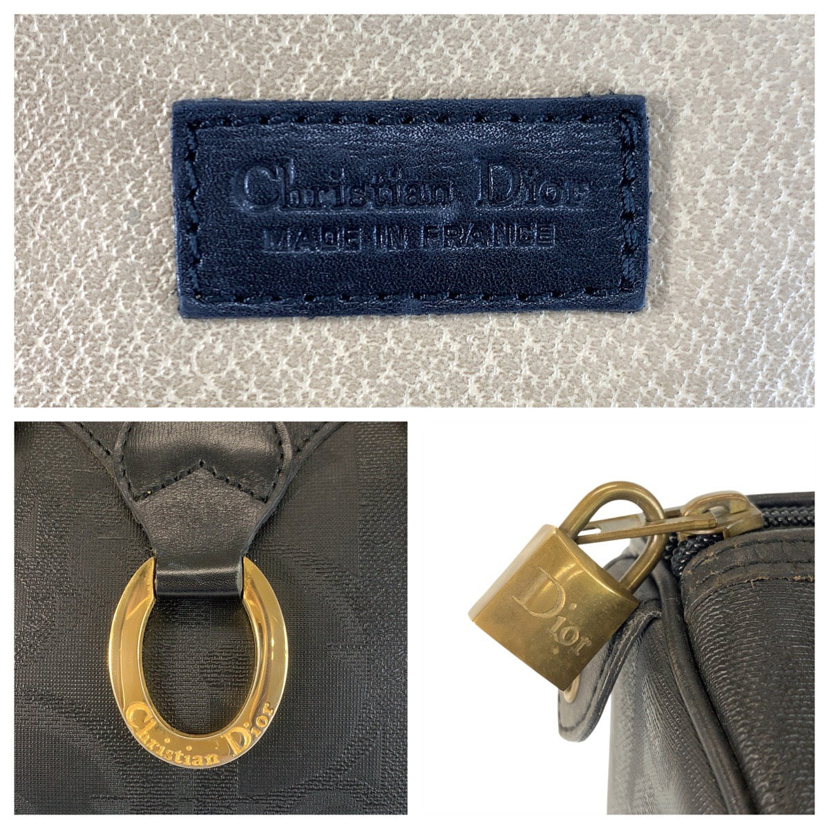 22786
Christian Dior クリスチャンディオール ヴィンテージ トロッター ブラック 黒 ゴールド金具 PVC / レザー ハンドバッグ ボストンバッグ レディース AB50