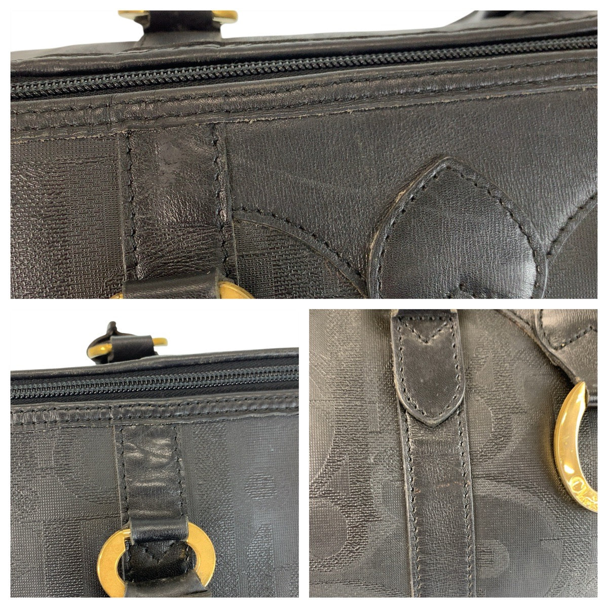 22786
Christian Dior クリスチャンディオール ヴィンテージ トロッター ブラック 黒 ゴールド金具 PVC / レザー ハンドバッグ ボストンバッグ レディース AB50