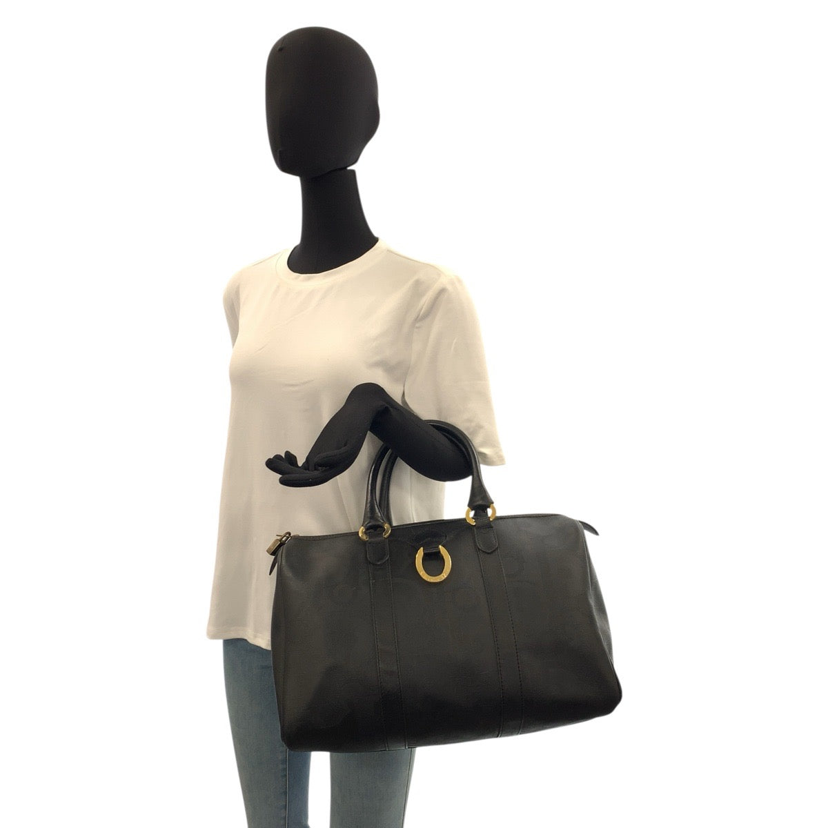 22786
Christian Dior クリスチャンディオール ヴィンテージ トロッター ブラック 黒 ゴールド金具 PVC / レザー ハンドバッグ ボストンバッグ レディース AB50
