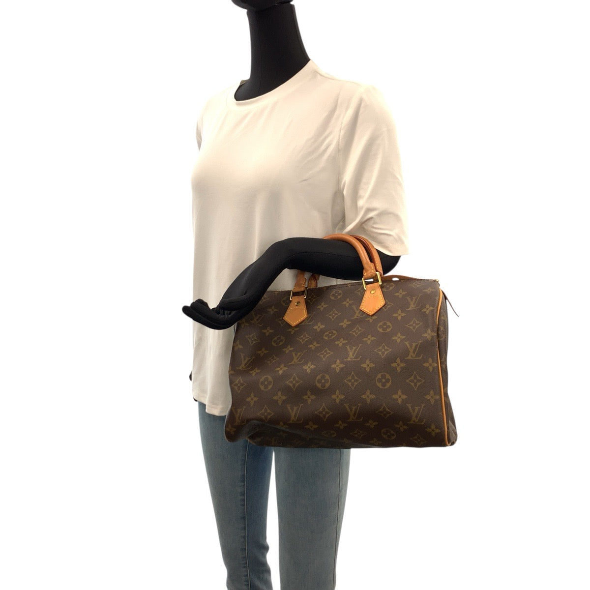 22788
LOUIS VUITTON ルイヴィトン モノグラム スピーディ30 ブラウン ゴールド金具 PVC / レザー M41526 ハンドバッグ ミニボストン レディース ABP80