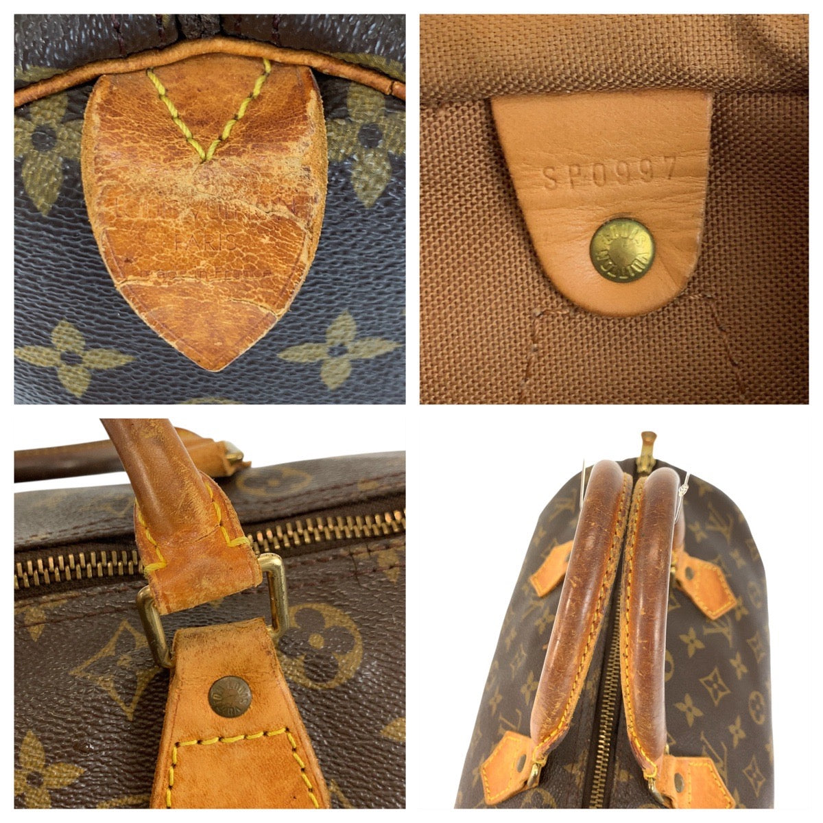 22789
LOUIS VUITTON ルイヴィトン モノグラム スピーディ30 ブラウン ゴールド金具 PVC / レザー M41526 ハンドバッグ ミニボストンバッグ レディース B42