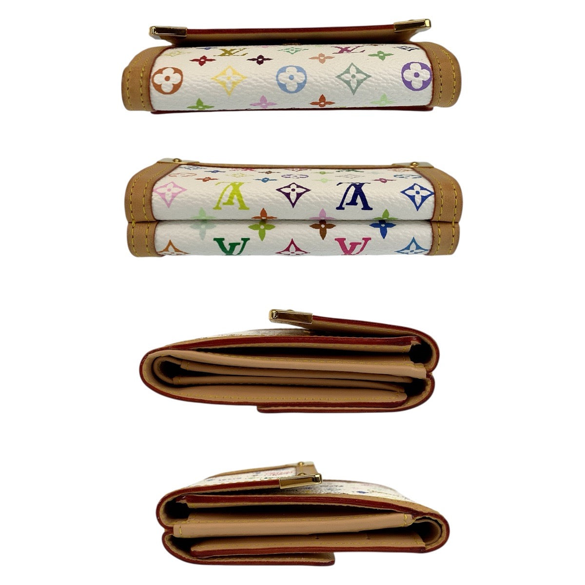 22790
LOUIS VUITTON ルイヴィトン マルチカラー ポルトモネ ビエ カルトクレディ ブロン ホワイト ゴールド金具 PVC M92983 折財布 コンパクトウォレット レディース A70