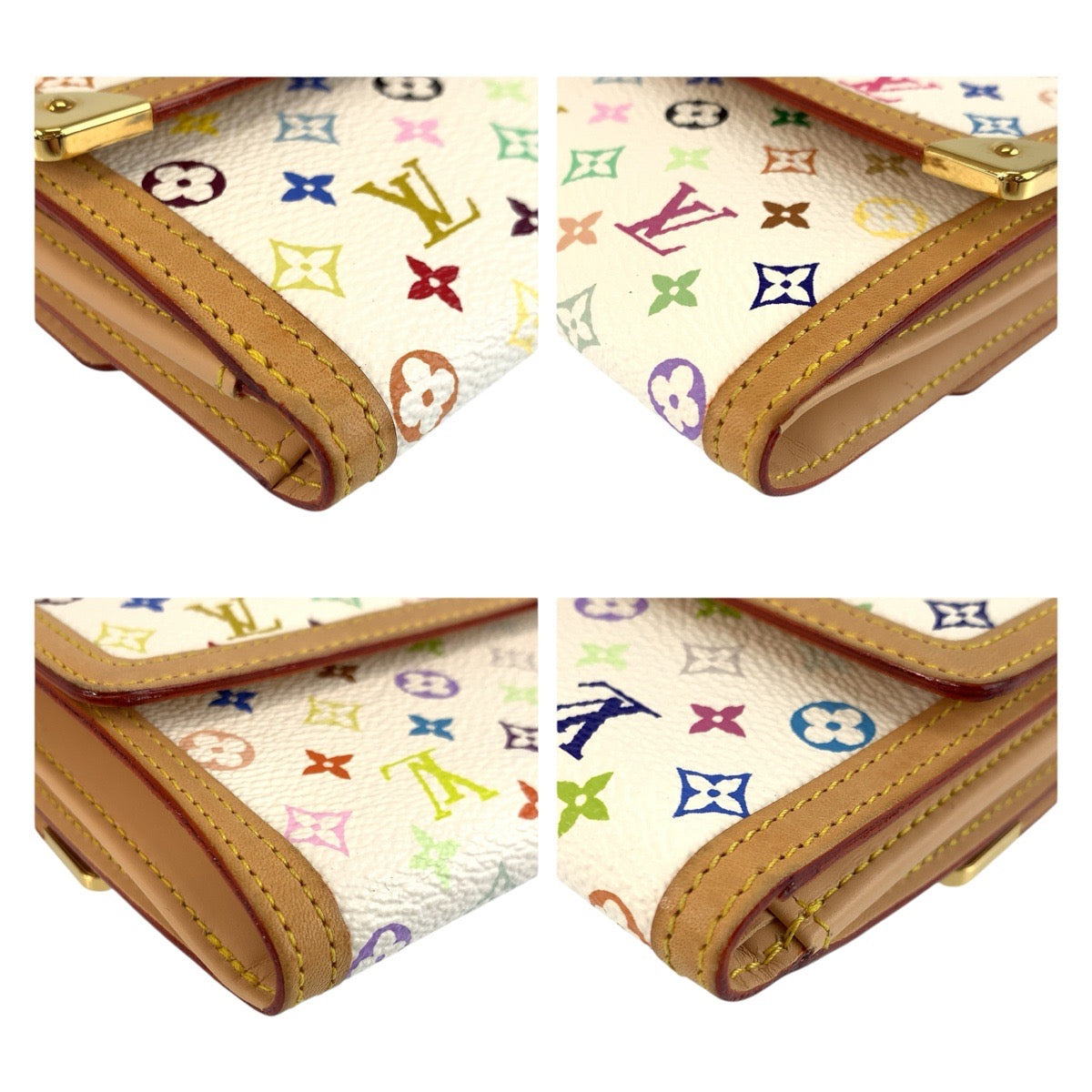 22790
LOUIS VUITTON ルイヴィトン マルチカラー ポルトモネ ビエ カルトクレディ ブロン ホワイト ゴールド金具 PVC M92983 折財布 コンパクトウォレット レディース A70