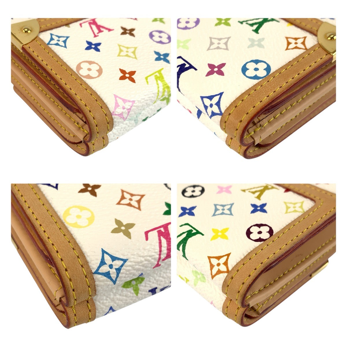22790
LOUIS VUITTON ルイヴィトン マルチカラー ポルトモネ ビエ カルトクレディ ブロン ホワイト ゴールド金具 PVC M92983 折財布 コンパクトウォレット レディース A70