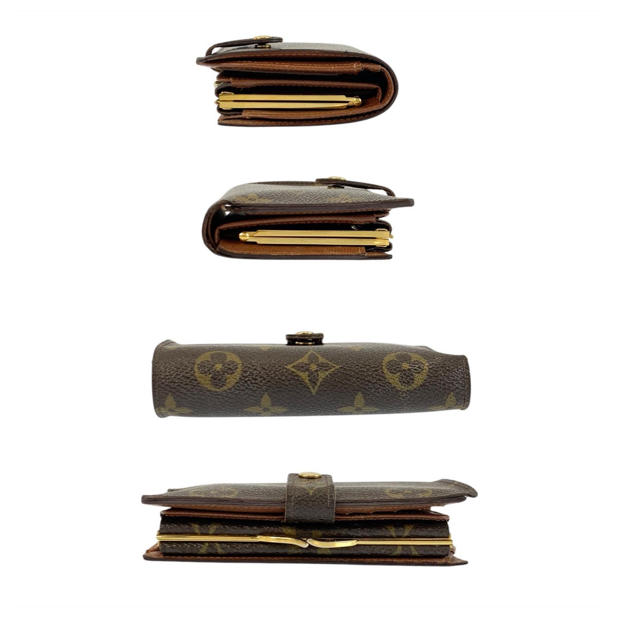 22791
LOUIS VUITTON Monogram Portefeuille Viennois Brown Gold Hardware PVC M61663 Bi-fold Wallet Compact Wallet Women's AB14