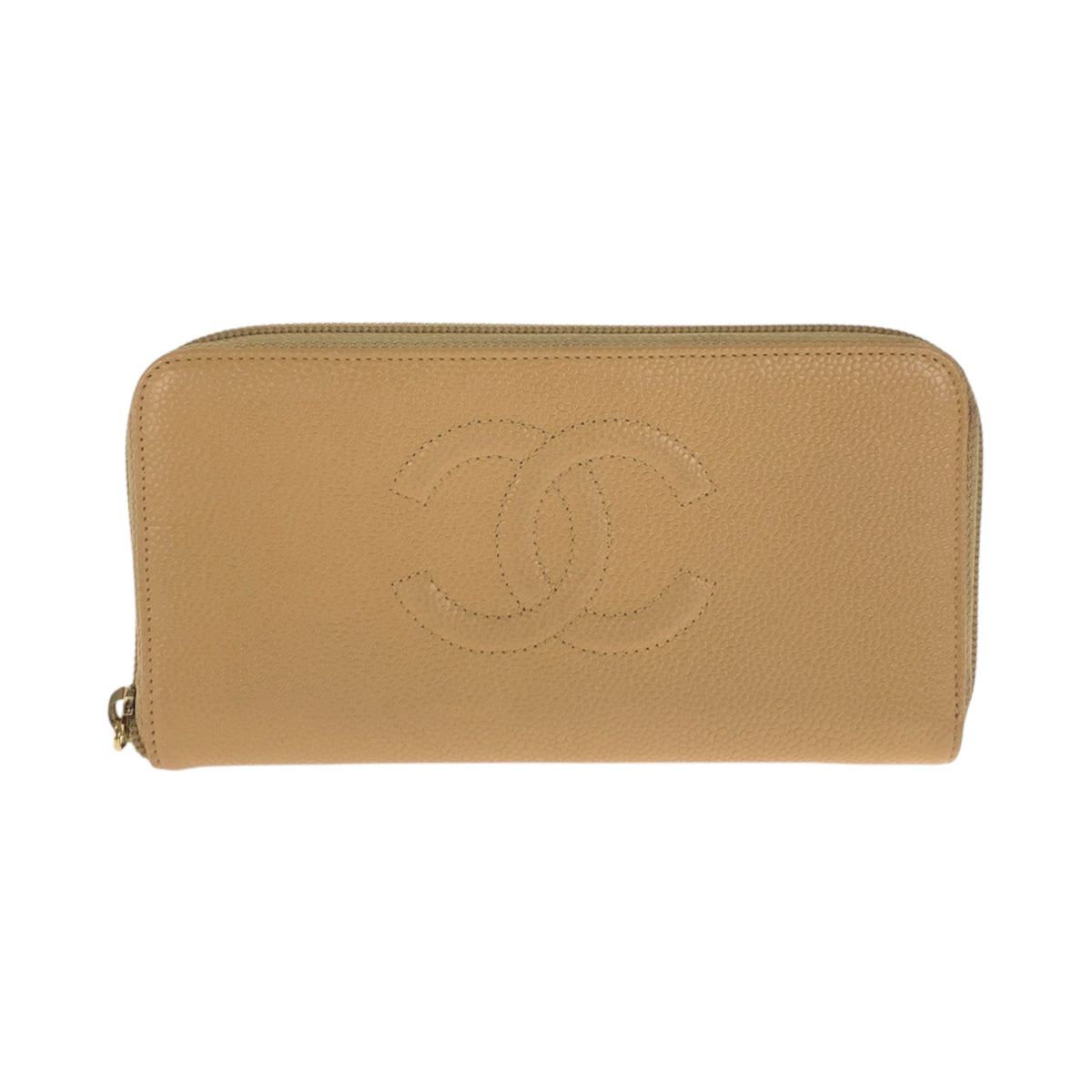 22793
CHANEL シャネル ココマーク ベージュ ゴールド金具 キャビアスキン 長財布 ラウンドファスナー レディース ABP70