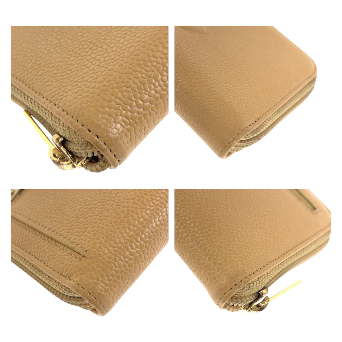 22793
CHANEL シャネル ココマーク ベージュ ゴールド金具 キャビアスキン 長財布 ラウンドファスナー レディース ABP70