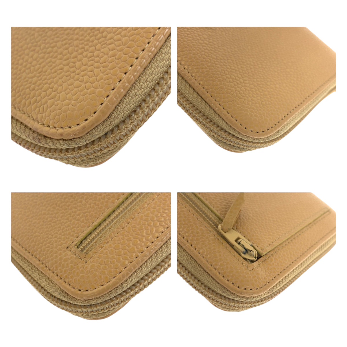 22793
CHANEL シャネル ココマーク ベージュ ゴールド金具 キャビアスキン 長財布 ラウンドファスナー レディース ABP70