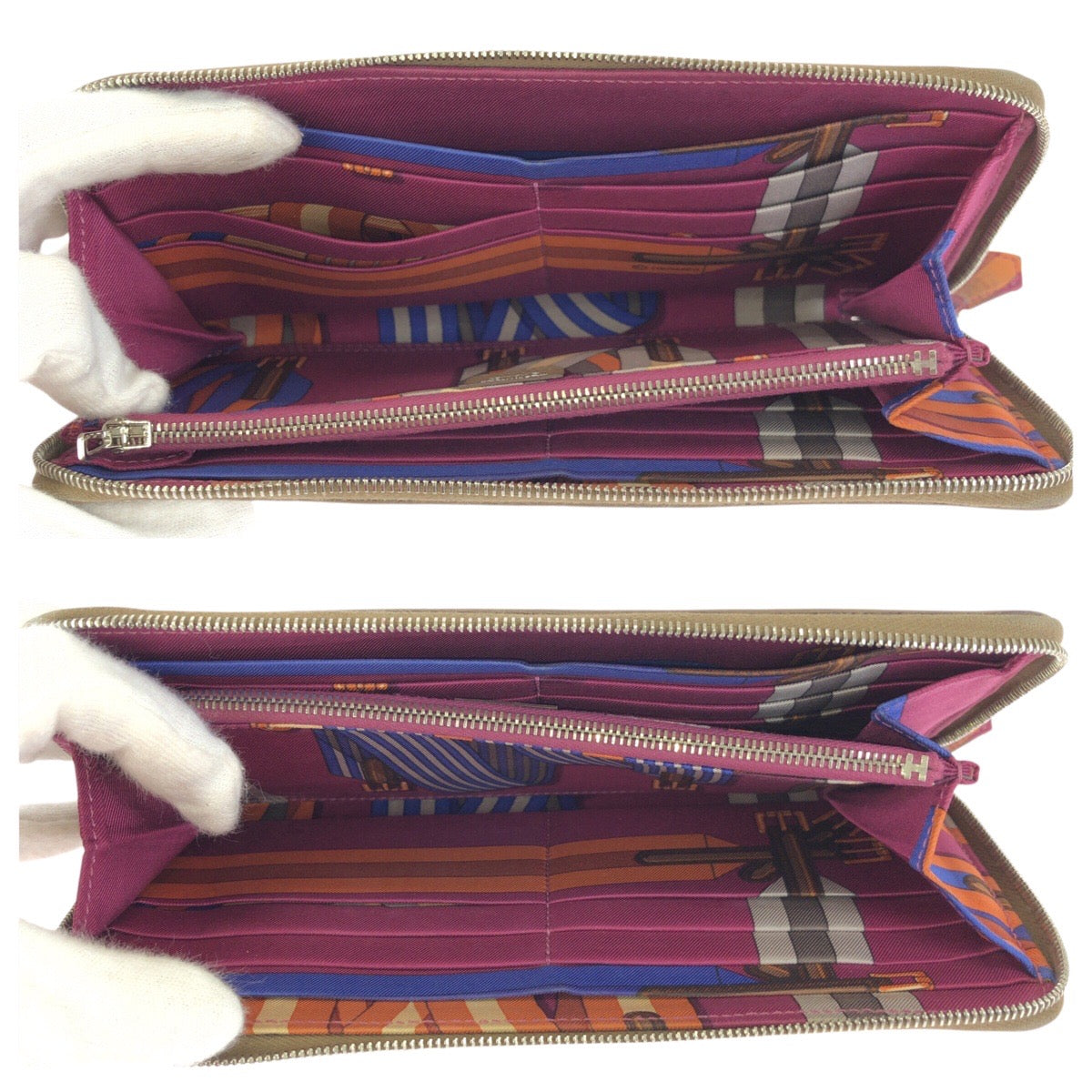 22800
HERMES エルメス アザップロング シルクイン エトゥープ ベージュ シルバー金具 ヴォーエプソン 長財布 ラウンドファスナー □O刻印 レディース ABP42