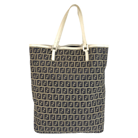 22801
FENDI フェンディ ズッキーノ グレー ホワイト シルバー金具 キャンバス / レザー 8BH006 トートバッグ ハンドバッグ レディース ABP35