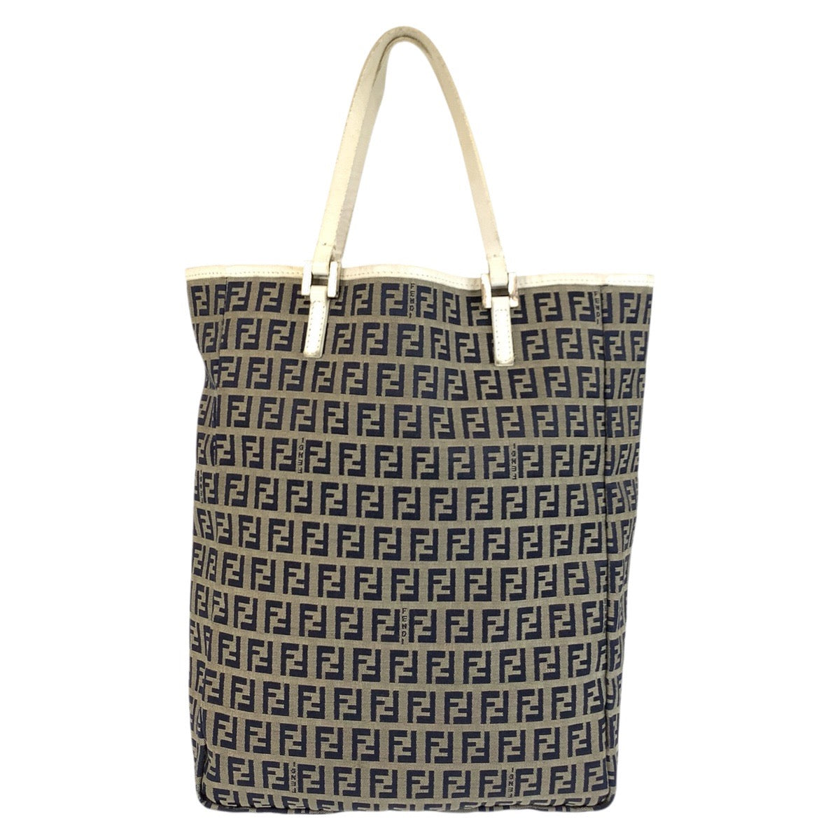 22801
FENDI フェンディ ズッキーノ グレー ホワイト シルバー金具 キャンバス / レザー 8BH006 トートバッグ ハンドバッグ レディース ABP35