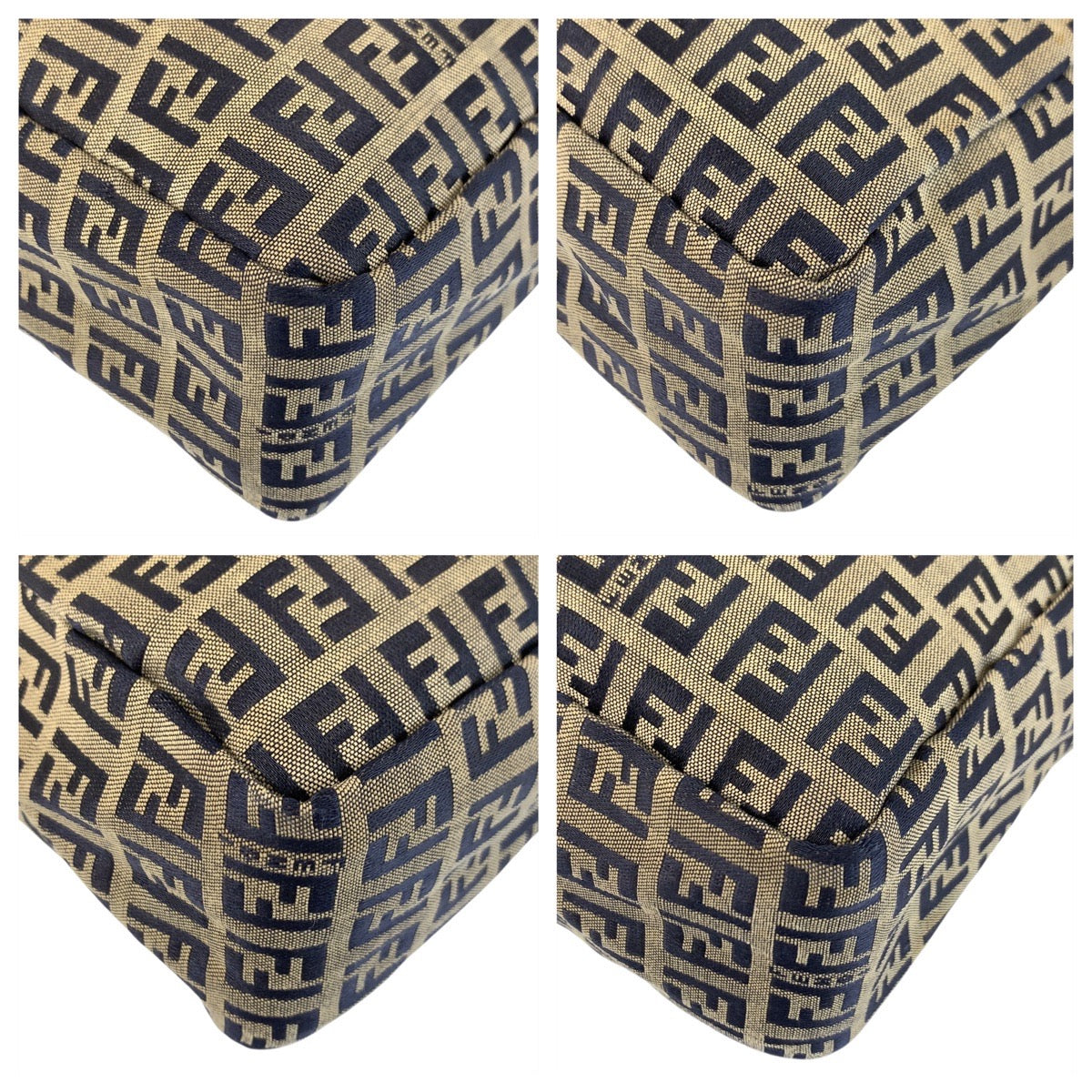 22801
FENDI フェンディ ズッキーノ グレー ホワイト シルバー金具 キャンバス / レザー 8BH006 トートバッグ ハンドバッグ レディース ABP35