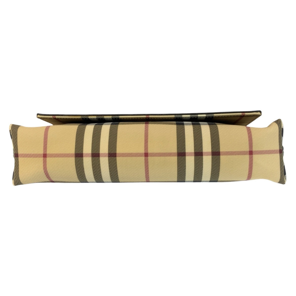 22802
BURBERRY バーバリー チェック柄 ベージュ ゴールド キャンバス / レザー ショルダーバッグ レディース ABP35